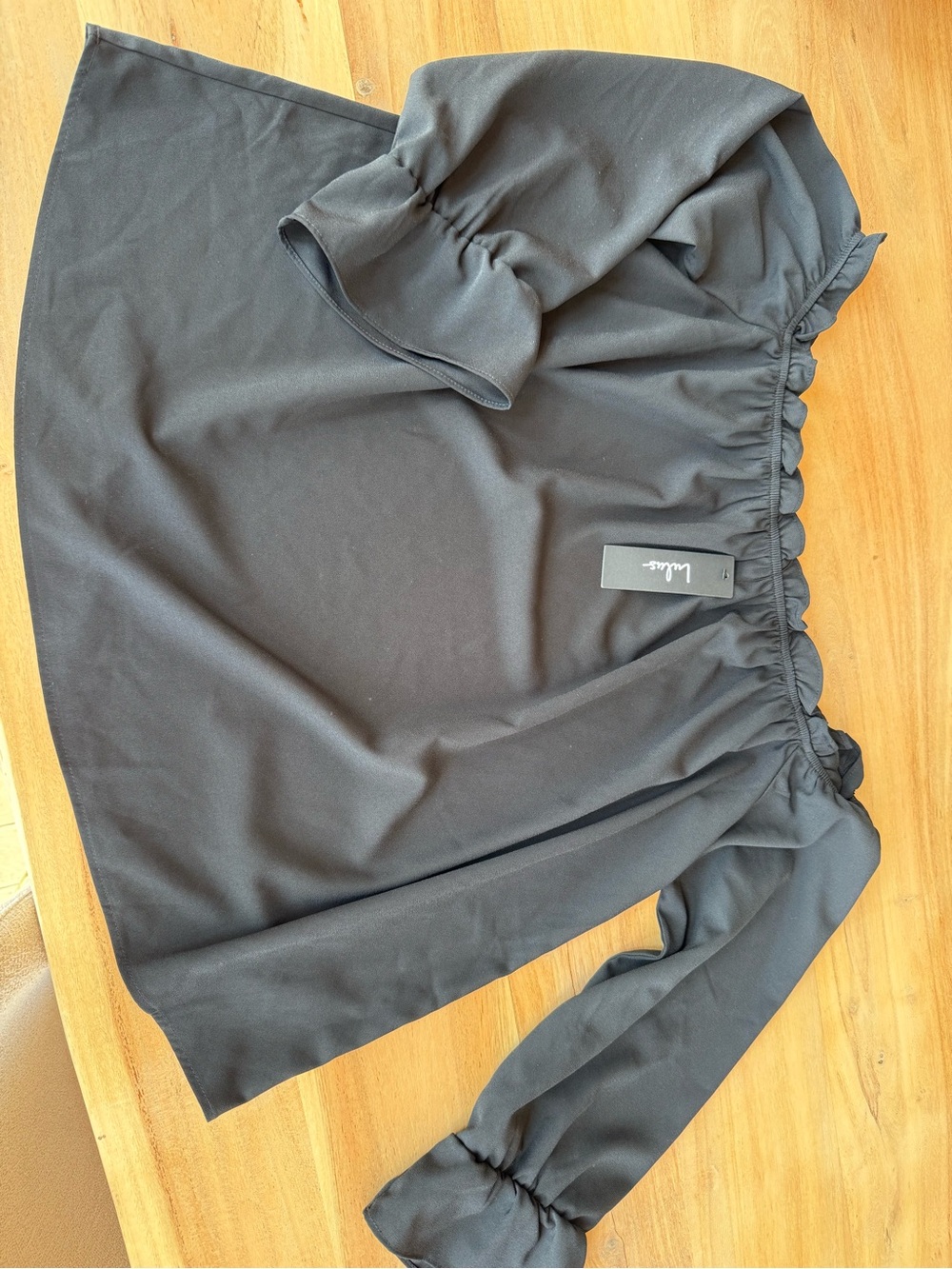 Lulu's Black Off-the-Shoulder Ruffle-Sleeve Blouse - Picture 3 of 4